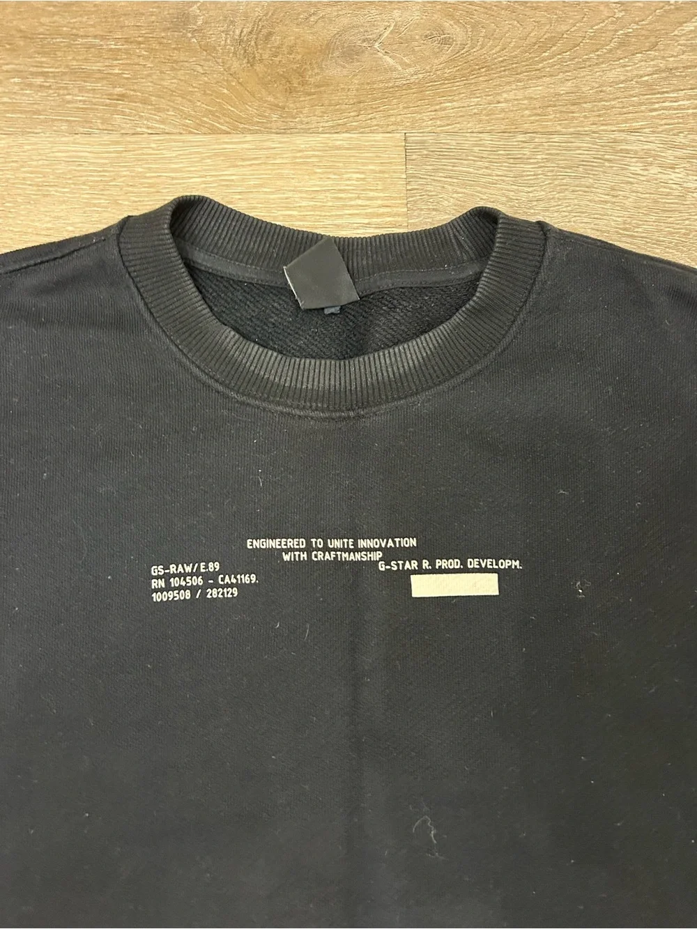 G.Star Raw Men’s Sleeve Graphics Crewneck Sweatshirt Large Black